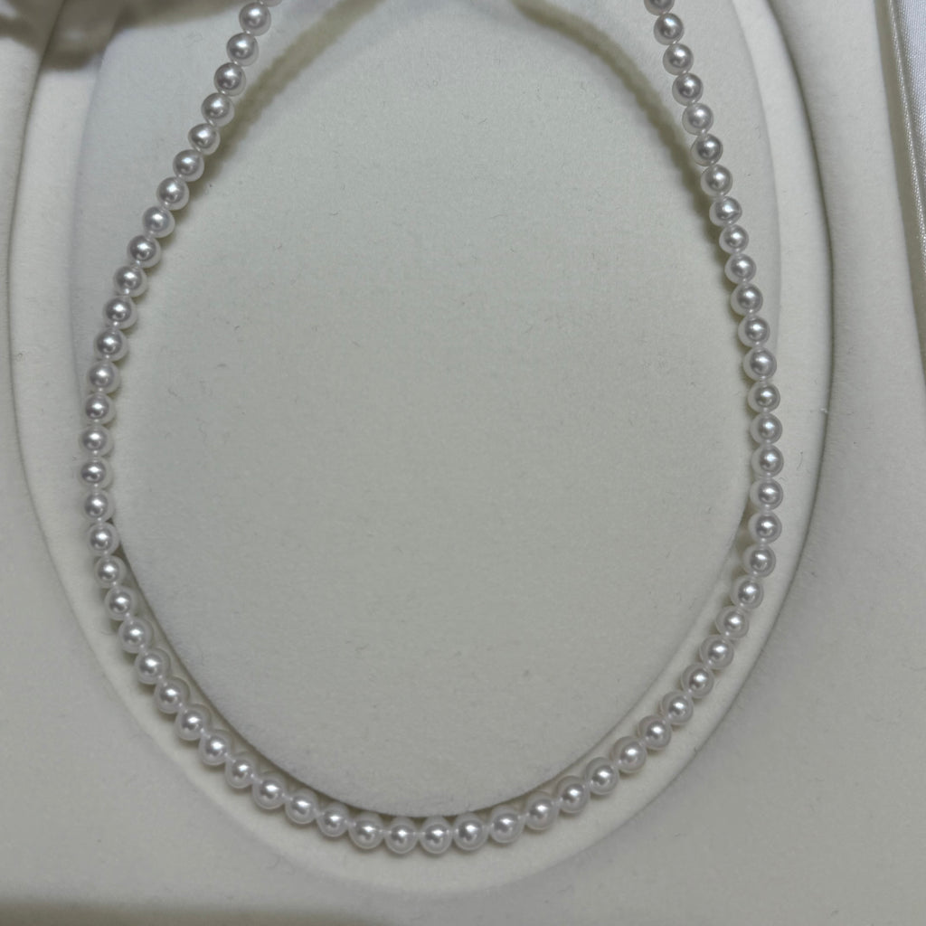 STARRY JEWELRY Natural freshwater pearl necklace 4.5-5mm, nearly round, extremely strong light, Xiaomi chain temperament, essential for summer vacation