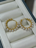STARRY JEWELRY Akoya Pearl Earrings with Fine Starlight, 3.5-4mm Multiple Pearl Design