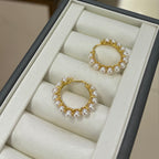 STARRY JEWELRY Akoya Pearl Earrings with Fine Starlight, 3.5-4mm Multiple Pearl Design
