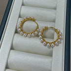 STARRY JEWELRY Akoya Pearl Earrings with Fine Starlight, 3.5-4mm Multiple Pearl Design